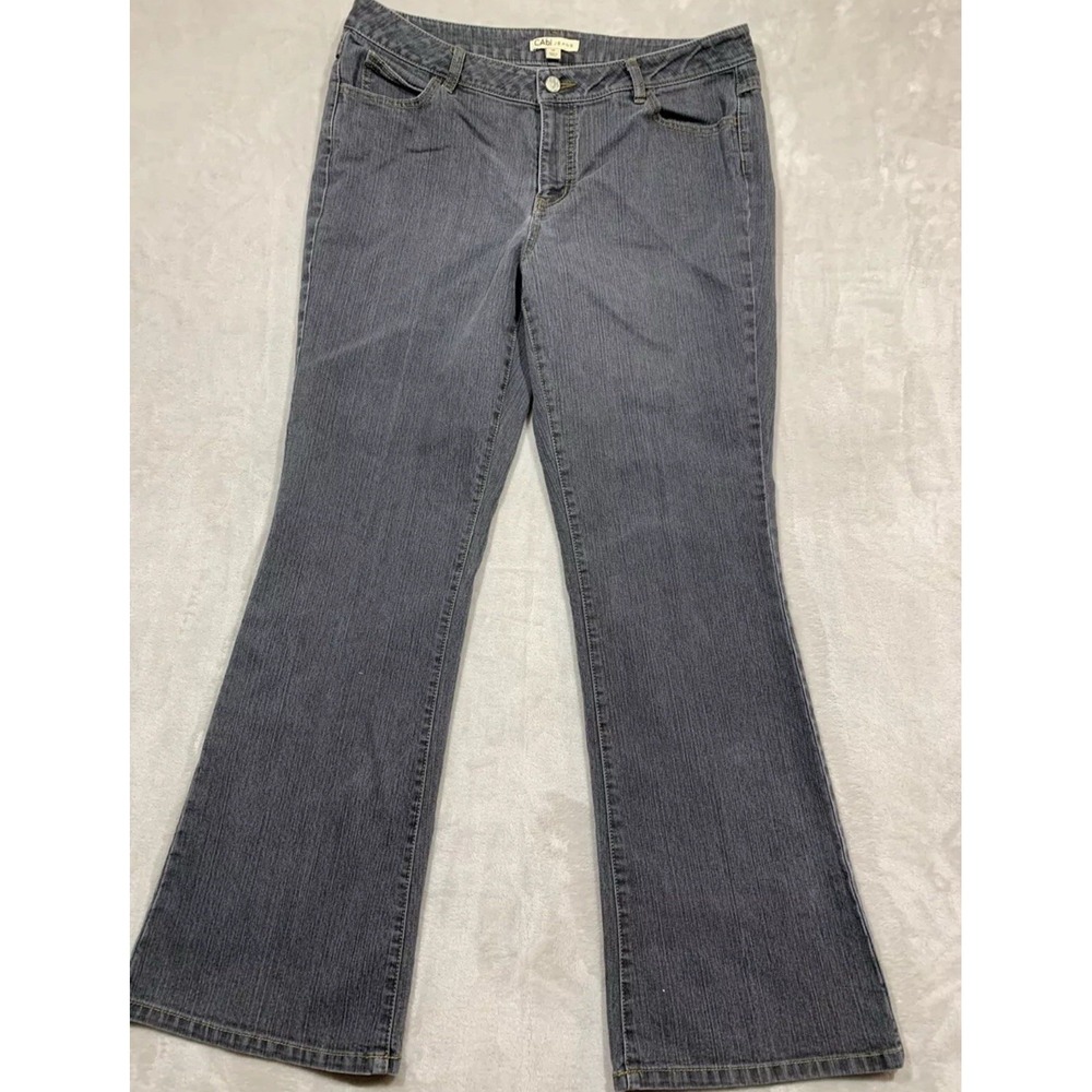 CAbi Womens Denim Jeans Sz 8 Flare Bell Boot Cut Charcoal Gray Stretch $128 EUC‎